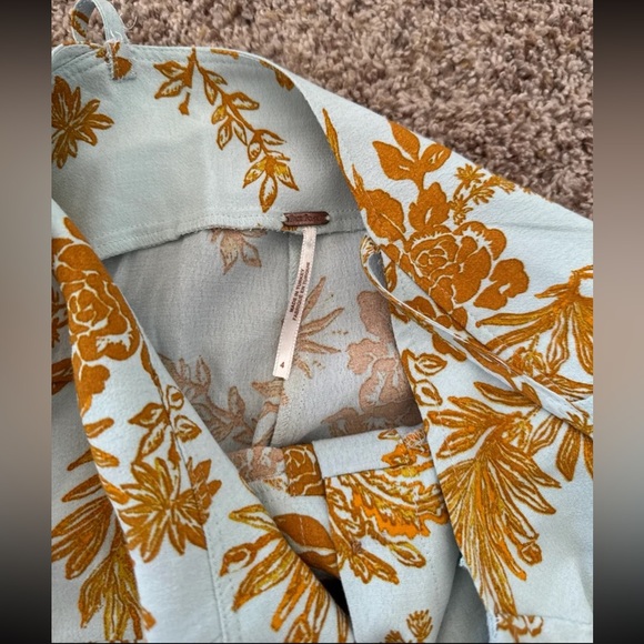 FREE PEOPLE SAGE COMBO BE THE ONE WIDE LEG JUMPSUIT size 4 - Picture 9 of 12